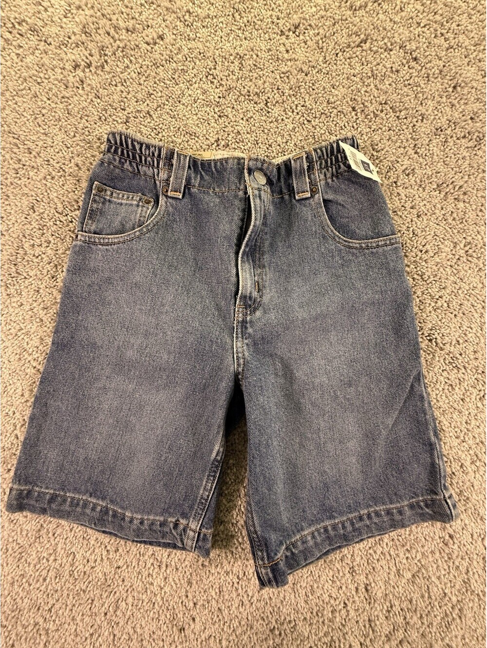NWT Gap Kids Jean Shorts Size 12 Loose Fit E Waist Stone Washed Blue